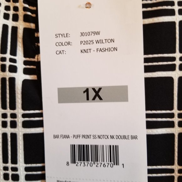 BYdesign Black / White Blouse - 1X - Picture 7 of 7